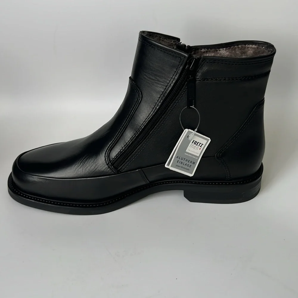 Fretz Men's Black Leather Ankle Boots NWT - 8.5